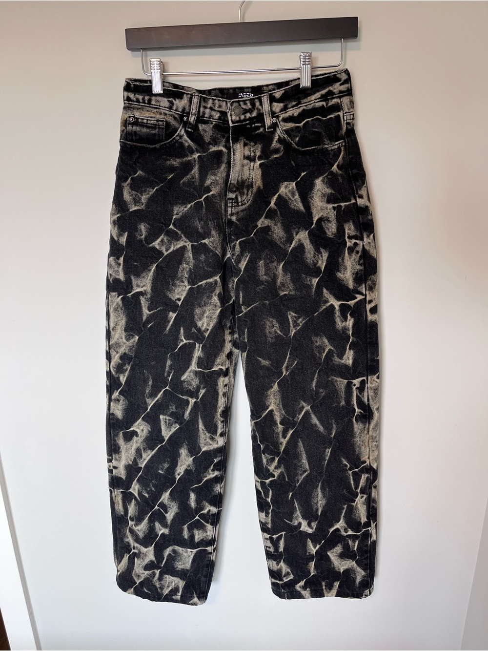 Jaded London Sz 26 Sandwash Bleach Matrix Jeans Baggy Relaxed Fit Streetwear